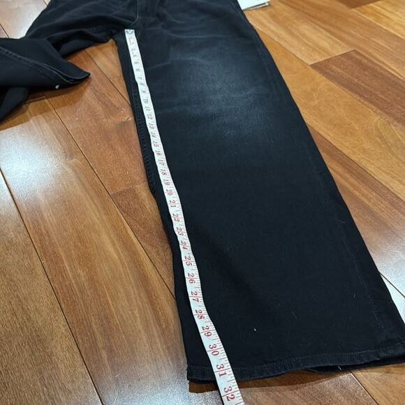 NWT MOTHER Women's The Spinner Zip Sneak Wide Leg Jeans In Magic Black Size 28 - Picture 11 of 16